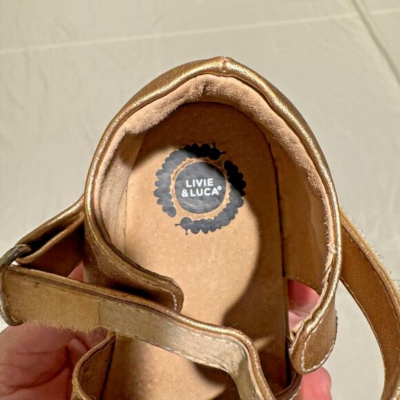 Livie and Luca petal 2.0 sandals rose gold girls 8 Mary Jane pink sparkle vegan - Picture 6 of 8